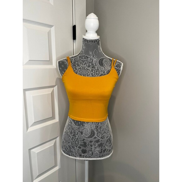 ONE Clothing Crop Top Athletic top Women’s size Small S Golden Yellow - Picture 2 of 7